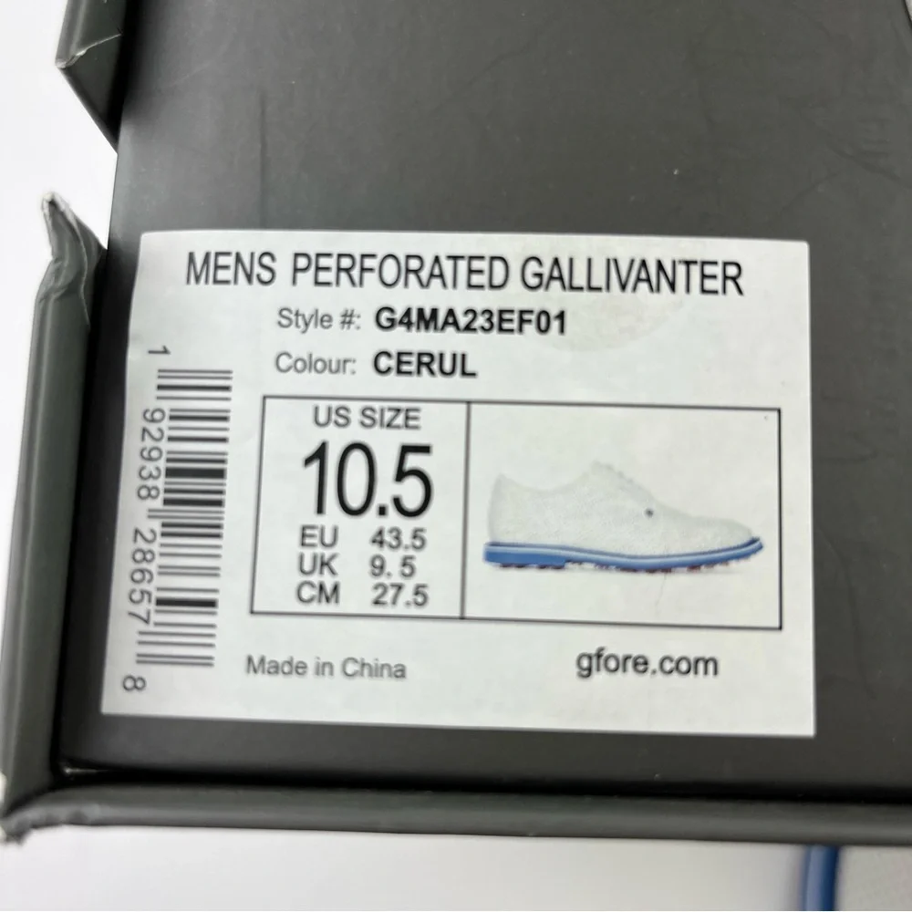 G/FORE Gallivanter Perforated Leather Golf Shoes Men’s 10.5 G4MA23EF01-CERUL - Picture 12 of 12